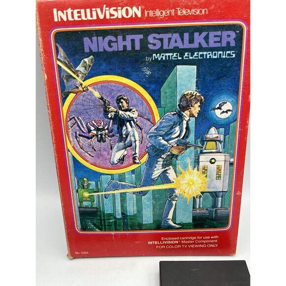 Night Stalker Intellivision Game With Box Manual And Overlays Mattel - Picture 4 of 11